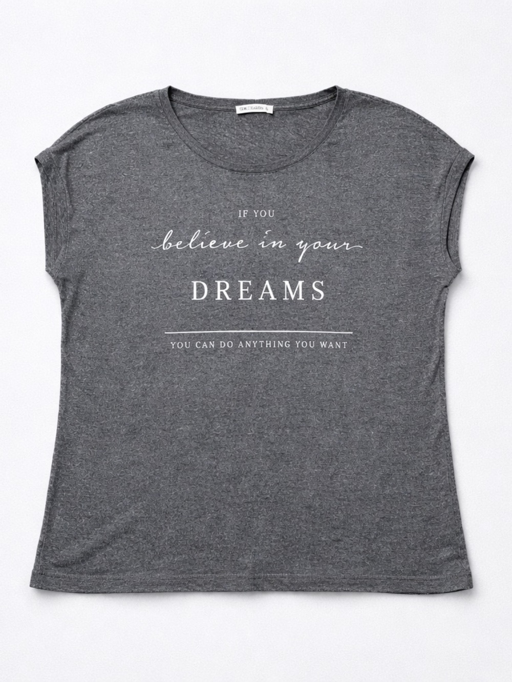 Source Unknown Charcoal Gray 'Believe in Your Dreams' Graphic Tee